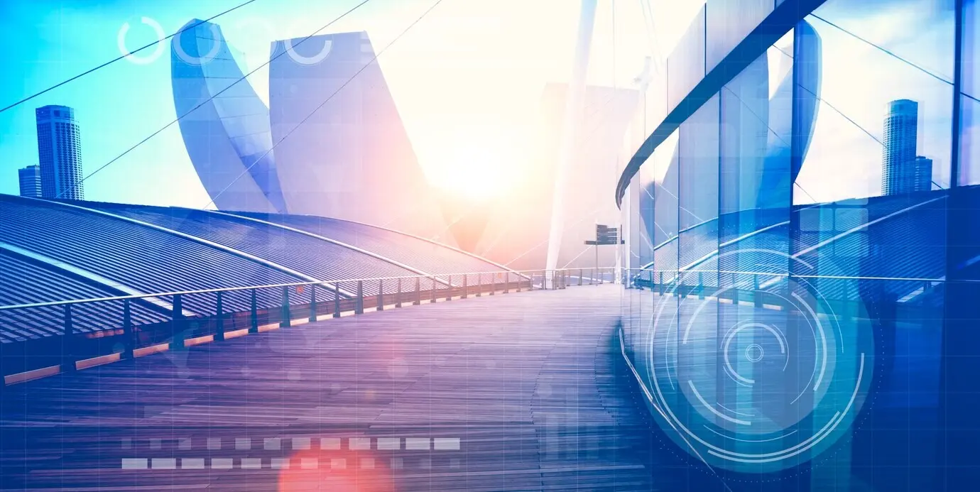 Concepto de conexión tecnológica y redes de medios en línea